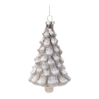 Snowy Glass Tree Ornaments – Set of 6
