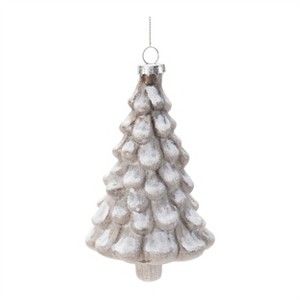 Snowy Glass Tree Ornaments – Set of 6 - 1 of 2