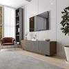 Nexera Riva TV Stand for TVs up to 80" Walnut & Black: Modern Console with Doors, Wood Composite, 100 lbs Capacity - 4 of 4
