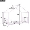 LOVMOR Twin Size Metal House Platform Beds with Slat Kit,Montessori Bed Frame w/House Roof for Kids,No Box Spring Needed,Easy to Assemble,Pink - 2 of 4