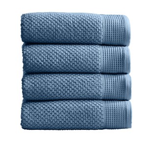 Market & Place 4-Piece Cotton Textured Zero Twist Bath Towel Set - 1 of 4
