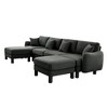 Boucle U-Shaped 4-Seater Sectional Sofa with Shell Armrests & 2 Ottomans - 4 of 4