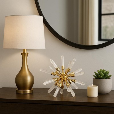 Decorative Crystal Starburst Statue for Home Decor - Stylish Sculpture Accent Perfect for Office, Shelf, and Living Room Decor