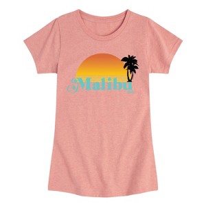 Girls' - Barbie - Malibu Sunset with Palm Trees Fitted Short Sleeve Graphic T-Shirt - 1 of 4