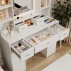 LIVAREEmlen Vanity Tables with Mirror and Hair Dryer Rack, Dressing Tables in the Bedroom and Dressing Room are Equipped with Dressing Stools - 4 of 4