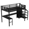 NicBex Loft Bed with L-Shaped Desk & USB,Metal Bunk Bed with Wardrobe,LED & Adjustable Shelves,High Loft Bed for Teens,Adults - 2 of 4