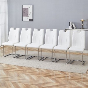 NicBex PU Leather Dining Chairs with Metal Legs,Armless Chairs for Kitchen,Living Room - 1 of 4