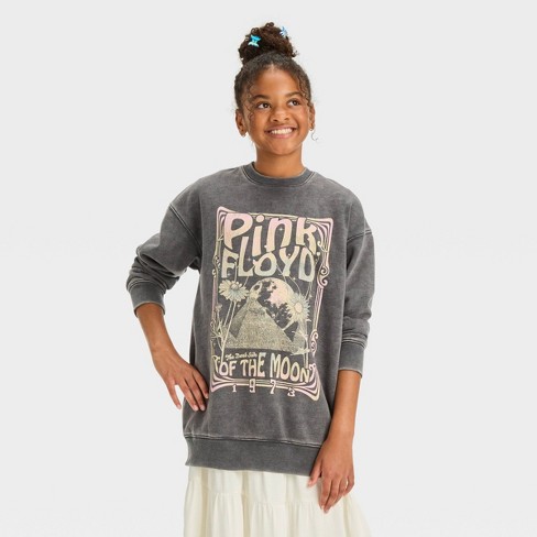 Girls' Boxy Cropped Zip-up Hoodie Sweatshirt - Art Class™ Gray S