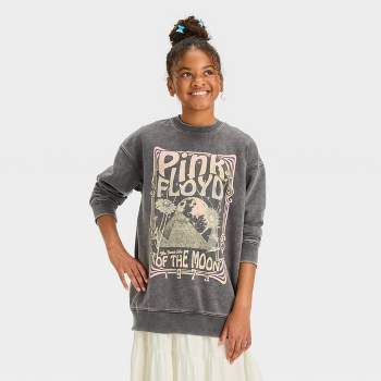 Girls' Oversized Fleece Pink Floyd Graphic Sweatshirt - art class™ Dark Gray