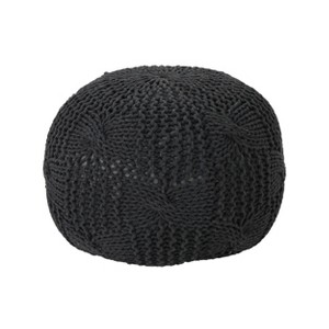 Kumasinova Knitted Cotton Pouf,20"W x 13"H Round Footrest Ottoman for Living Room,Accent Pouf with 200lbs Capacity,Home Decor - 1 of 4