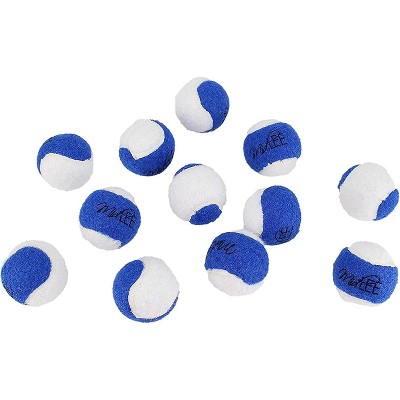 Midlee Mini Dog Tennis Balls- Blue/White- Set of 12
