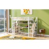 Twin Size Metal Loft Bed with Staircase, Built-in Desk and Storage Shelves - 4 of 4