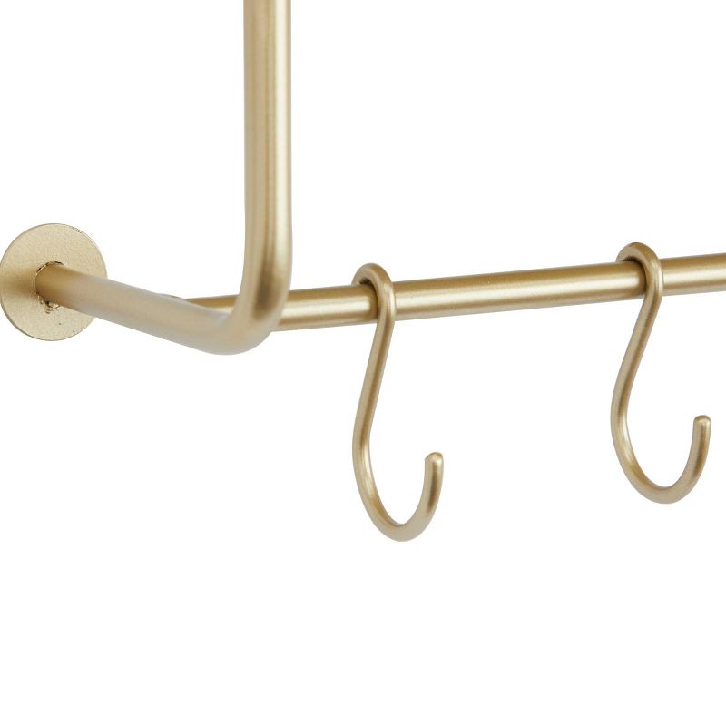 20&#34;x20&#34; Metal 2 Shelves Wall with Hooks Gold - CosmoLiving by Cosmopolitan, 4 of 7