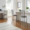 Linon Set of 3 Karla Metal Diamond Backrest and Beige Padded 360 Degree Swivel Seat Adjustable Height Stool Pewter: Round, Upholstered, Powder-Coated - 2 of 4