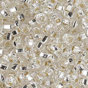 John Bead Czech Glass Seed Beads 2/0 (500g) Silver Lined Crystal Clear - 1 of 2