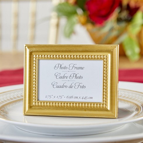 Kate Aspen Beaded Gold Wall & Tabletop Picture Frames/place Card Holder  (set Of 6)