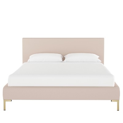 Platform Full Bed Velvet Ivory 