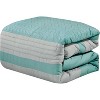Home Mart Goods 7 Piece Green Blue Grey Geometric Soft Bedding Comforter Set - Queen Size - 2 of 4