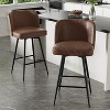 UNISOAR Bar Stools Set of 2, 360°Swivel Modern Counter Height Barstools Armless Kitchen Chair, - 3 of 4