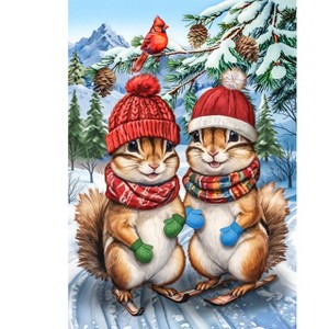 Briarwood Lane Winter House Flag 40x28 For Outdoor Winter Chipmunks For Winter House Flag - 1 of 4