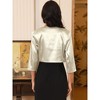 INSPIRE CHIC Women's Satin 3/4 Sleeve Open Front Elegant Cropped Bolero Cardigan - 4 of 4
