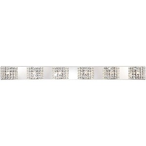 Vienna Full Spectrum Cesenna Modern Wall Light Chrome Hardwire 55" 6-Light Fixture Clear Crystal for Bedroom Bathroom Vanity Reading Living Room House - 1 of 4