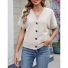 Women's Knit Button Cardigan Short Sleeve V-Neck Lightweight Summer Sweater - 4 of 4