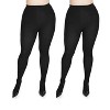 MeMoi 2 Pair Women's Ribbed Cotton Blend Sweater Tights - 3 of 3