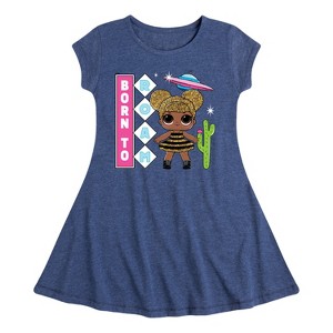 Girls' - LOL Surprise! - Queen Bee is Born to Roam Fit & Flair Cap Sleeve Dress - 1 of 3