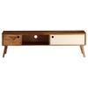 vidaXL TV Cabinet Brown and White Solid Sheesham Wood Medium TV Cabinet - 2 of 2