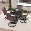 Tangkula Patio Swivel Chairs Set of 2/4 w/ High Back & Round Metal Base for Backyard - 2 of 4