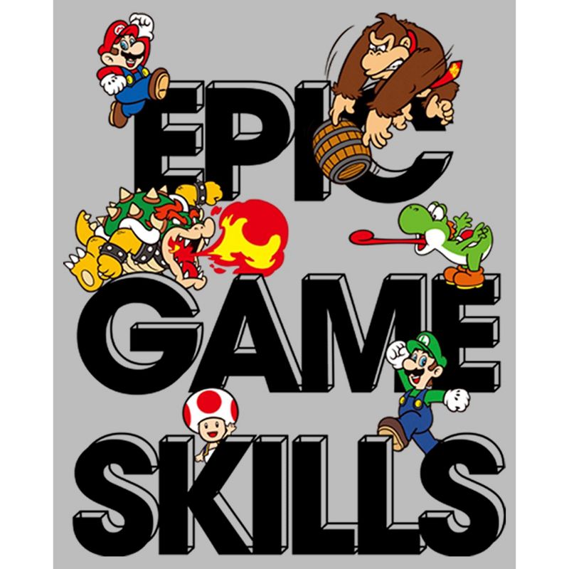 Men's Nintendo Super Mario Epic Game Skills Character Collage T-Shirt, 2 of 3