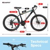VASIP 26''Mountain Bike for Adults & Teens ,Shimano 21-Speed Gears & Mechanical Disc Brakes ,High-Carbon Steel Frame with Suspension,Black+Blue - 2 of 4