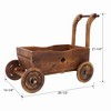 Bella Depot 21.2''H Decorative Wagon Cart Plant Flower Pot Stand Wooden Raised Garden Planter Box - 3 of 4