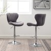 TOAOTBNBO Swivel Bar Stools with Adjustable Seat, Upholstered Barstool with Durable Footrest, Comfortable Bar Chairs for Dining Room, Gray - 4 of 4