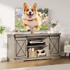 TV Stand - Entertainment Center with Storage Cabinets, Sliding Barn Doors, Mid Century Modern Media TV Console Table for Living Room Bedroom - 3 of 4