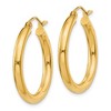 Black Bow Jewelry 3mm x 25mm 14k Yellow Gold Classic Round Hoop Earrings - 2 of 4