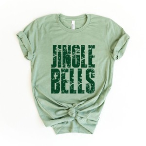 Jingle Bells Block Distressed - Womens Short Sleeve Graphic T-Shirt - 1 of 4