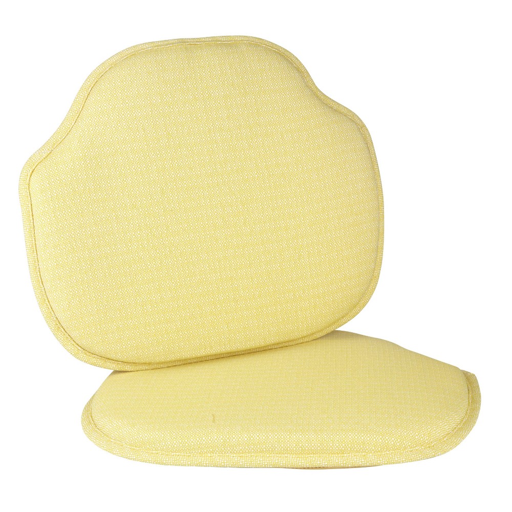 Photos - Pillow Gripper 2pc Non Slip Omega Windsor Chair Cushions Yellow