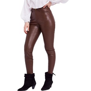 Free People Womens Faux Leather Casual Trouser Pants - 1 of 1