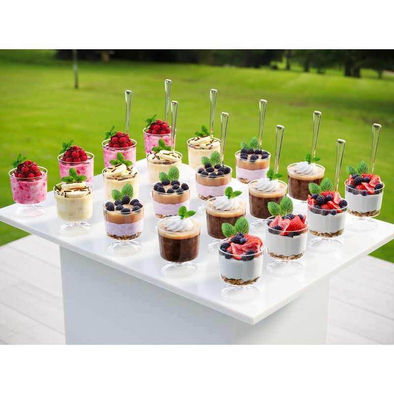 Exquisite Mini Dessert Cups With Spoons - Disposable 2 oz Small Mousse Cups with Spoons- 2 Oz Cups, 2 of 7
