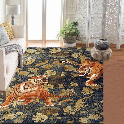 Soft, low-pile boho floral carpet with non-slip backing — machine washable and perfect for adding style and comfort to your bedroom