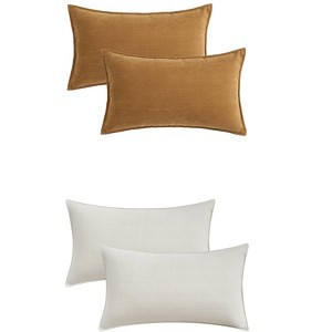 REGALWOVEN 4 Pcs Solid Chenille Soft Couch Throw Pillow Covers for Sofa Living Room Home Decor 12 x 20 Inch - 1 of 4