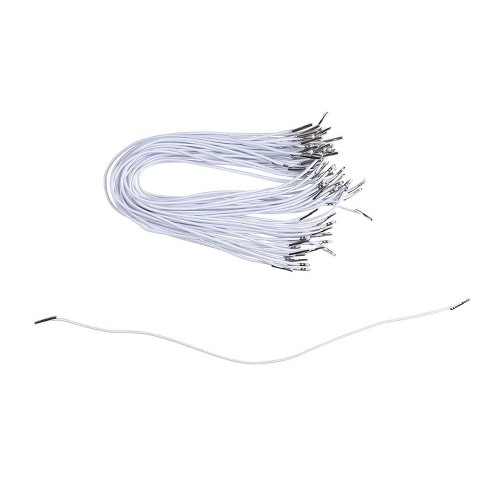 Bianco SUPVOX 50Pcs Elastic Barbed Cords Elastic Loop Stretch String Tondo con Punte in Metallo Chiusura a Spillo per Maschera Making Book Binding Crafting