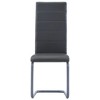 vidaXL Cantilever Dining Chairs 4 pcs Gray Faux Leather - 3 of 4