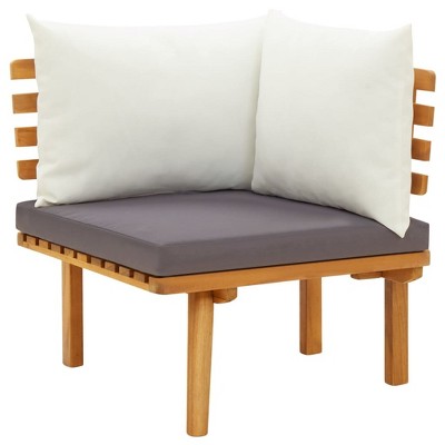 VidaXL Patio Corner Sofa with Cushions Solid Acacia Wood