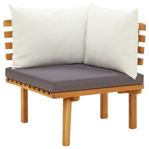 VidaXL Patio Corner Sofa with Cushions Solid Acacia Wood - 1 of 4