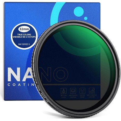 MaseiKar 82mm True Colors Variable ND2-ND400 Filter, Hard Stops Adjustable Neutral Density VND Filter with Multi Coated HD Optical Glass
