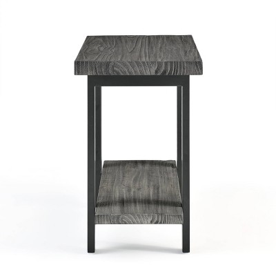 Slate Gray Metal and Reclaimed Wood 2-Tier End Table