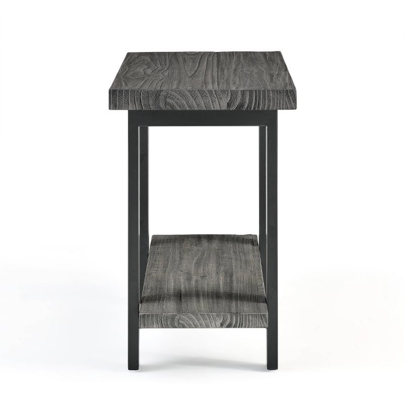 Pomona Metal and Reclaimed Wood End Table Slate Gray - Alaterre Furniture, 6 of 7